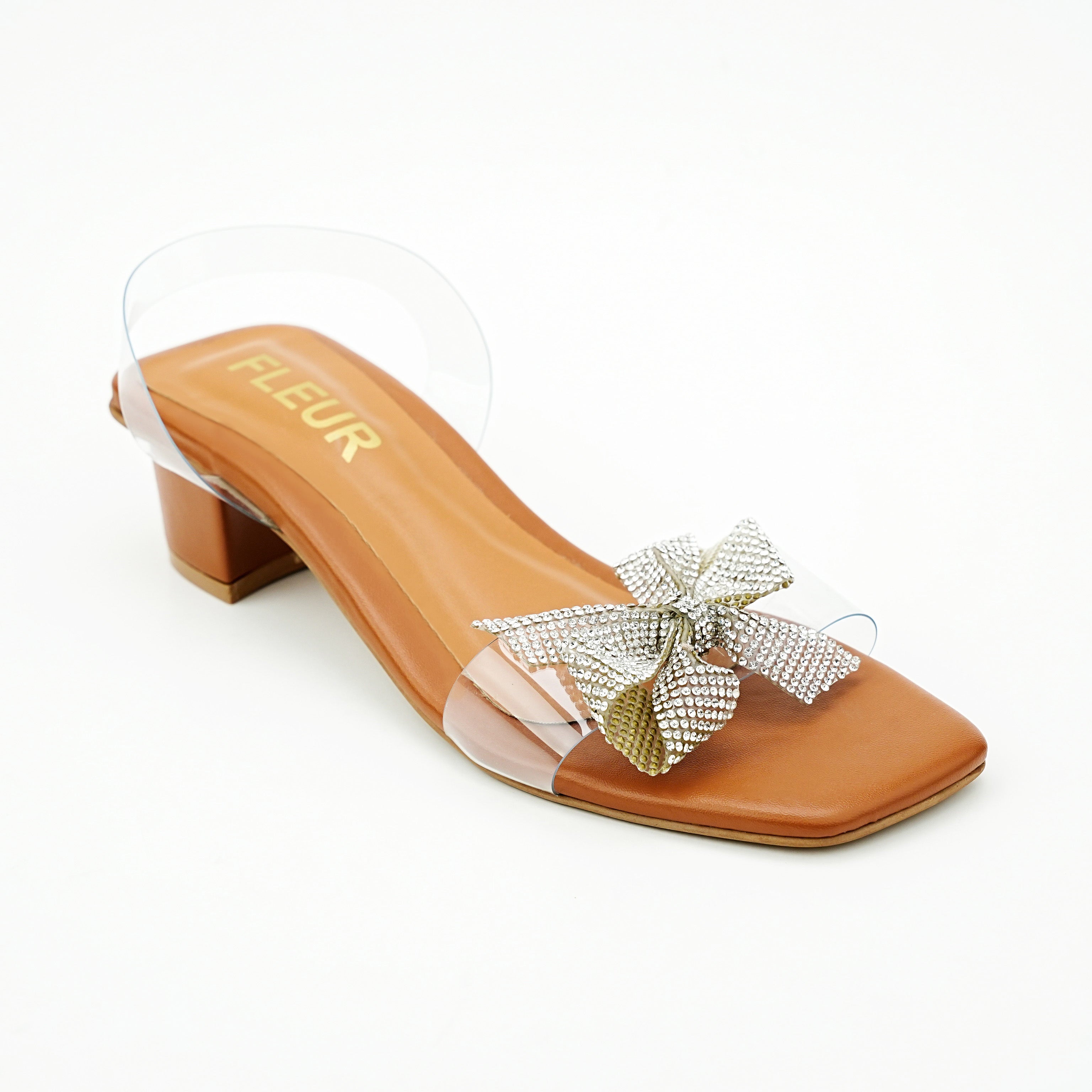 Classic bow trim - Brown - 1 inch heel