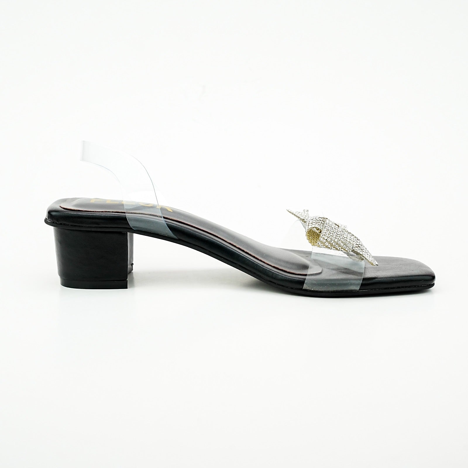 Classic bow trim - Black - 1 inch heel