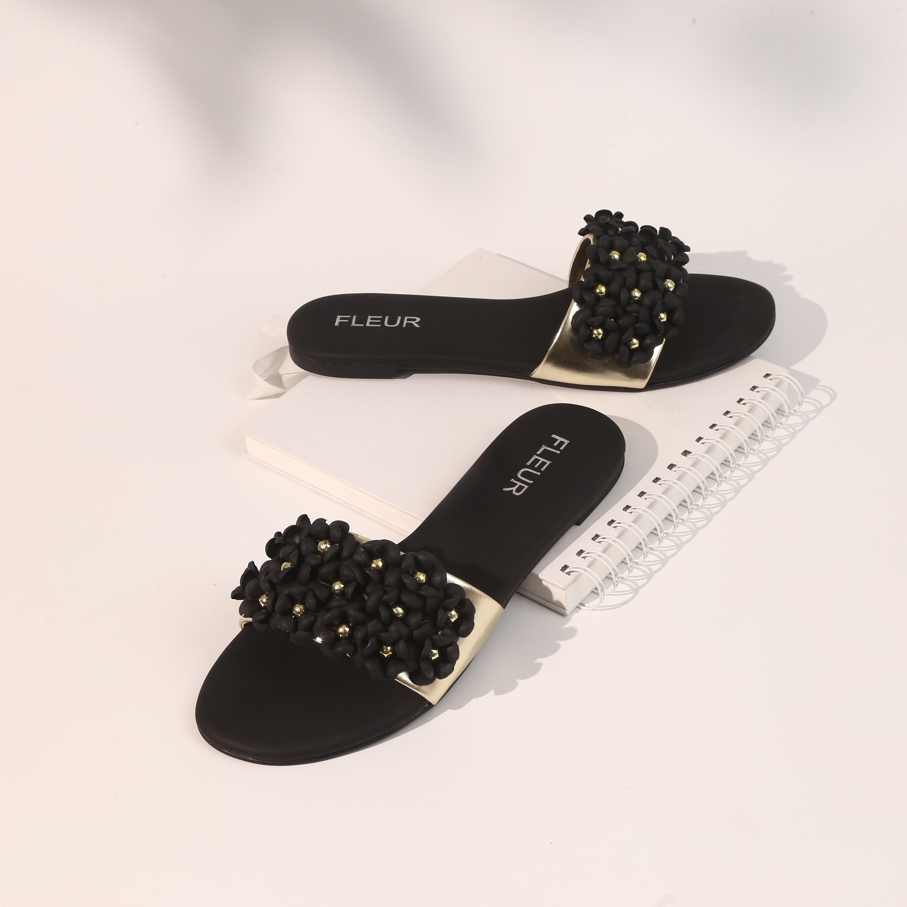 Black & Bloom Flats