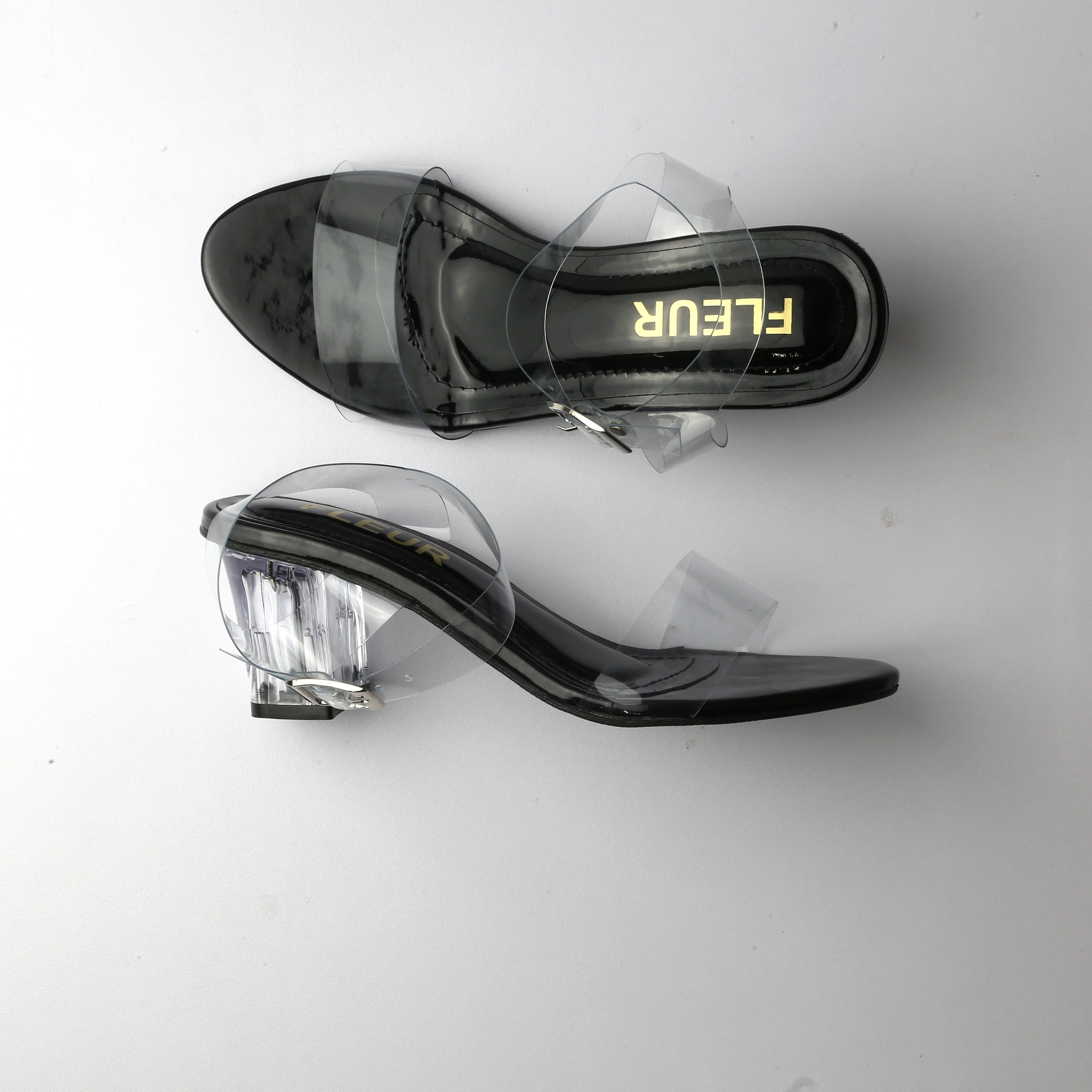 London clear heels