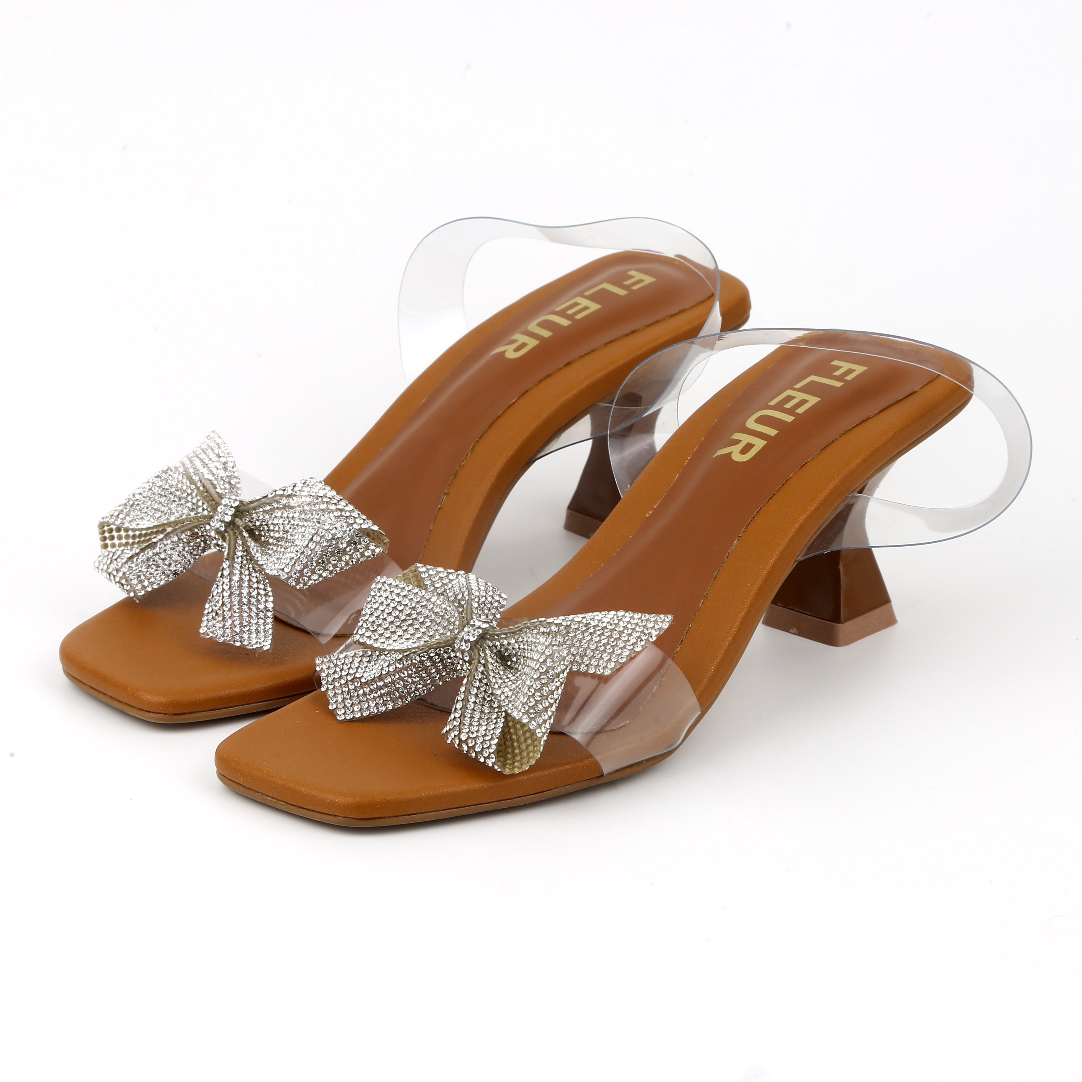 Classic Bow trim heels - Brown